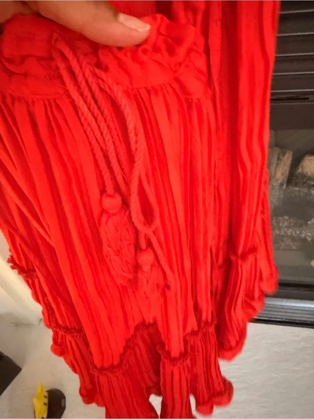 entro Orange Red Halter Tiered Mini Dress - Picture 6 of 8